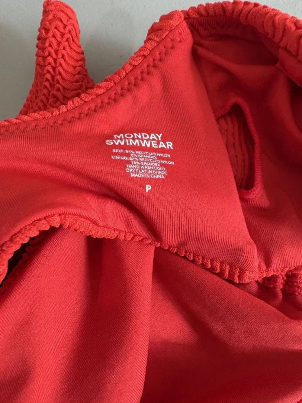 MONDAY Swimwear Costa Rica Bikini Top in Chili Pepper Crinkle